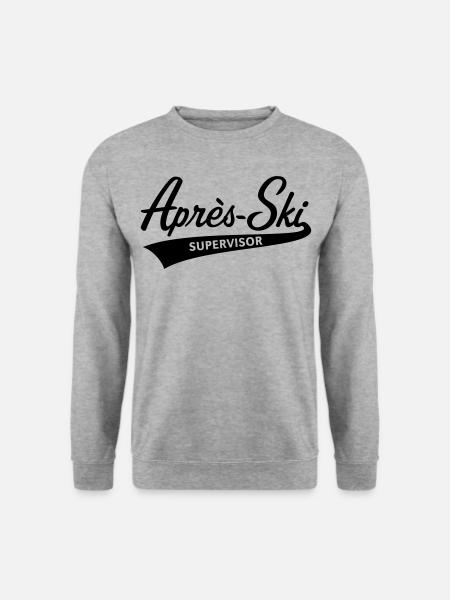 Après-Ski – Supervisor (Schriftzug Apres Ski / B) - Unisex Pullover - Weißgrau meliert