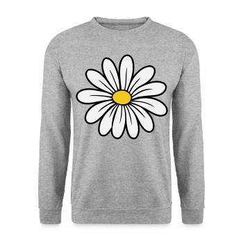 Gänseblümchen - Unisex Pullover - Weißgrau meliert - Vorne - Alina (178cm) & Michal (187cm)
