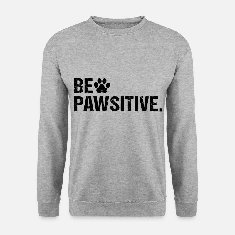 Be Pawsitive Positive Dog Paw - Unisex Sweatshirt - salt & pepper