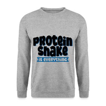 Protein Shake Is Everything 4 - Unisex Pullover - Weißgrau meliert - Vorne - Alina (178cm) & Michal (187cm)