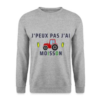 J'peux pas j'ai moisson - Sweat-shirt Unisexe - gris chiné - Devant - Alina (178cm) & Michal (187cm)