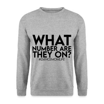 What Number Are They On #dancemomlife 3 - Unisex Pullover - Weißgrau meliert - Vorne - Alina (178cm) & Michal (187cm)