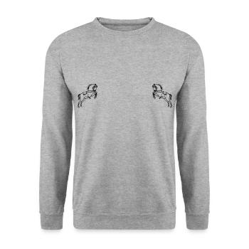 Horses - Unisex Sweatshirt - salt & pepper - Front - Alina (178cm) & Michal (187cm)