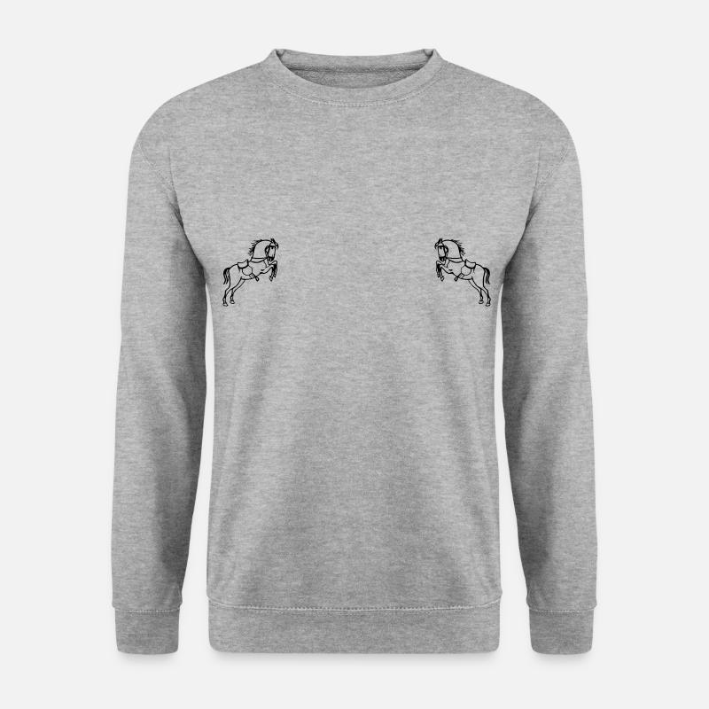 Pferde - Unisex Pullover - Weißgrau meliert
