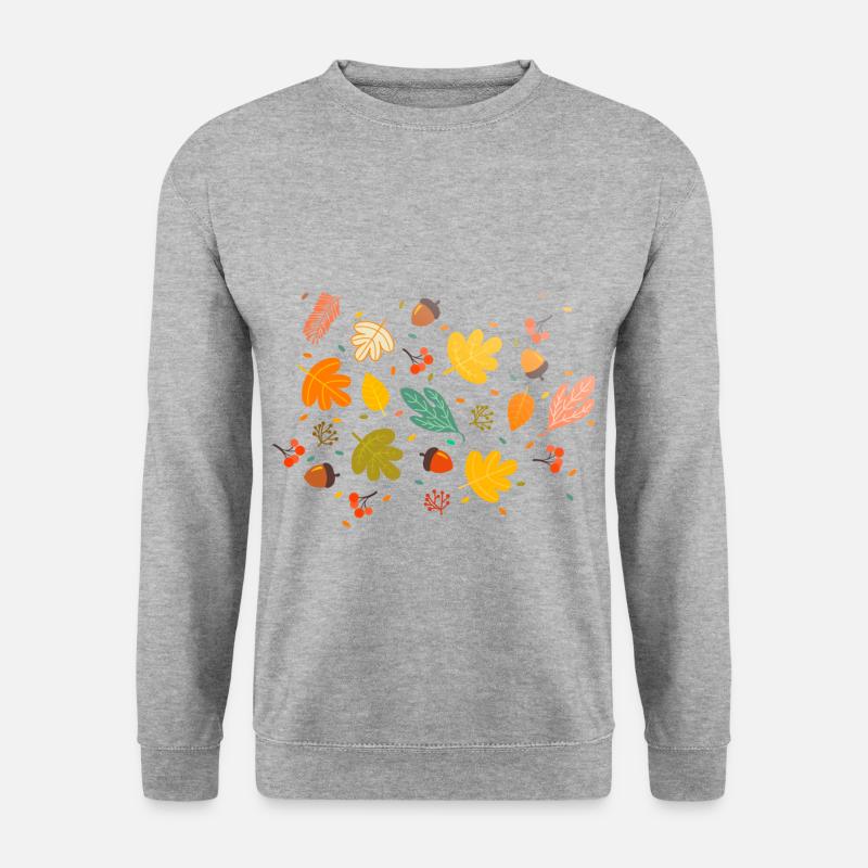 Herbst Blaetter - Unisex Pullover - Weißgrau meliert