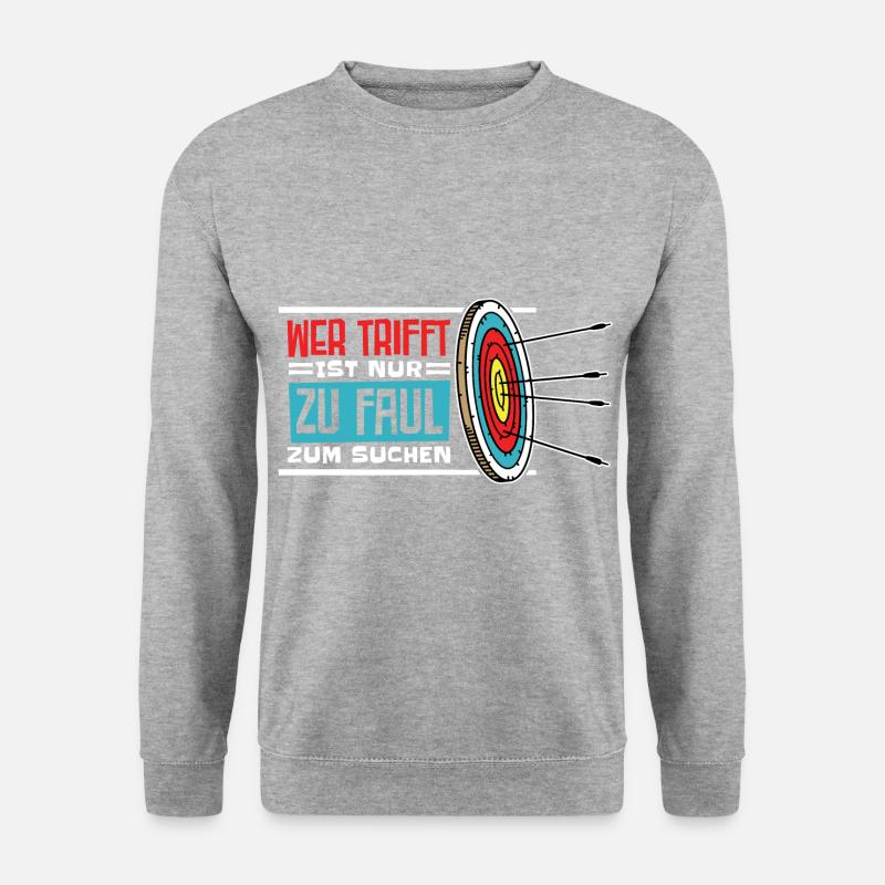 Pfeil Bogensport Bogenschütze Bogenschießen - Unisex Pullover - Weißgrau meliert