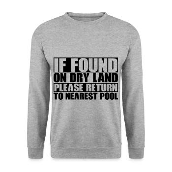 If Found On Dry Land, Return To Nearest Pool 1 - Unisex Pullover - Weißgrau meliert - Vorne - Alina (178cm) & Michal (187cm)