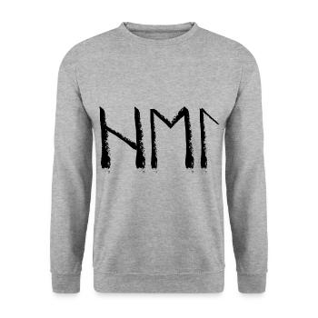 Hel Runensprache - Unisex Pullover - Weißgrau meliert - Vorne - Alina (178cm) & Michal (187cm)