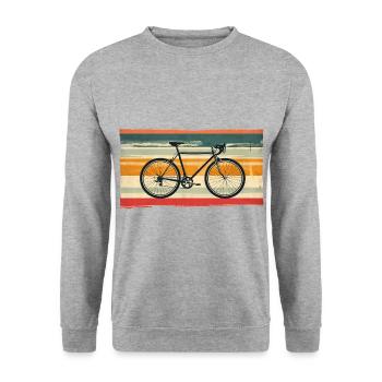 Retro Sunset Aesthetic Bike Reifen Fahrrad - Unisex Pullover - Weißgrau meliert - Vorne - Alina (178cm) & Michal (187cm)