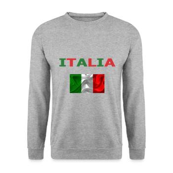 Fanartikel Italien - Unisex Pullover - Weißgrau meliert - Vorne - Alina (178cm) & Michal (187cm)