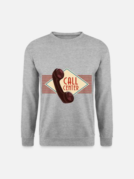 Call Center - Unisex Pullover - Weißgrau meliert