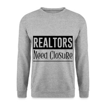 Les agents immobiliers ont besoin d’une fermeture 3 - Sweat-shirt Unisexe - gris chiné - Devant - Alina (178cm) & Michal (187cm)