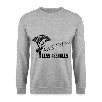 more trees more trees less assholes - Unisex Sweatshirt - salt & pepper - Front - Alina (178cm) & Michal (187cm)