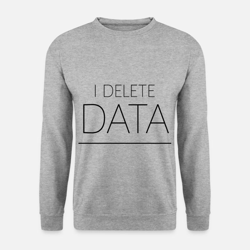 I Delete Data 4 - Unisex Pullover - Weißgrau meliert