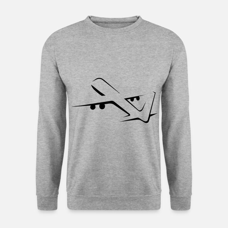 Flugzeug - Unisex Pullover - Weißgrau meliert