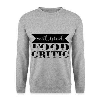 Certified Food Critic - Unisex Sweatshirt - salt & pepper - Front - Alina (178cm) & Michal (187cm)