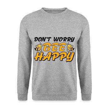 Don't Worry Bee Happy 30 - Unisex Sweatshirt - salt & pepper - Front - Alina (178cm) & Michal (187cm)
