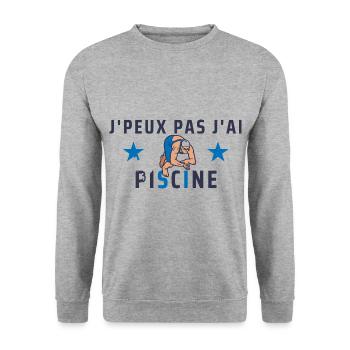 j peux pas j ai piscine - Sweat-shirt Unisexe - gris chiné - Devant - Alina (178cm) & Michal (187cm)