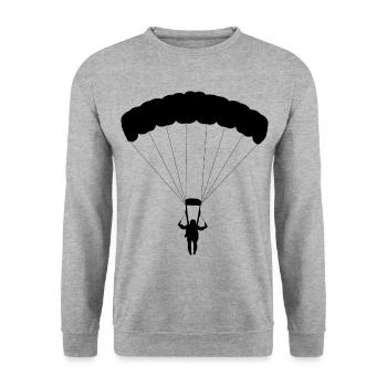 Fallschirm - Unisex Pullover - Weißgrau meliert - Vorne - Alina (178cm) & Michal (187cm)