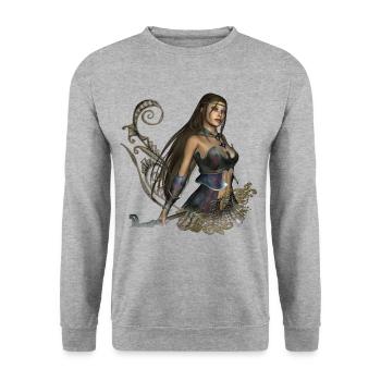 Awesome fairy - Unisex Sweatshirt - salt & pepper - Front - Alina (178cm) & Michal (187cm)
