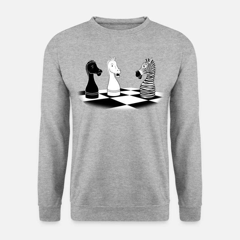 Zebra Ritter - Unisex Pullover - Weißgrau meliert