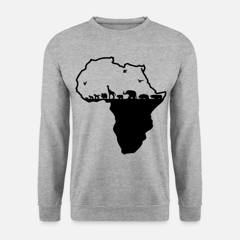 Afrika - Unisex Pullover - Weißgrau meliert