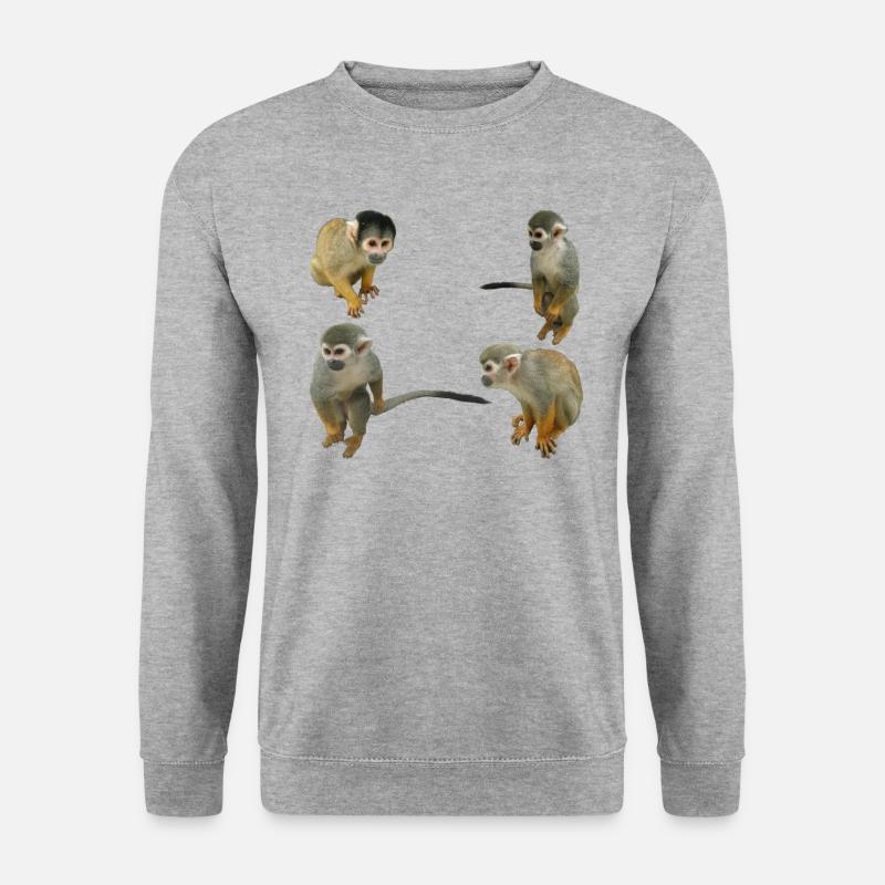 Affen - Unisex Pullover - Weißgrau meliert