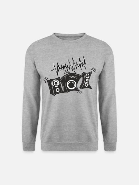 Musikboxen Disco Bässe - Unisex Pullover - Weißgrau meliert