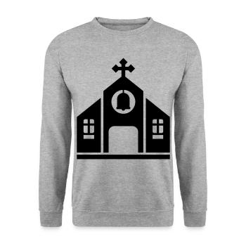 Church - Unisex Sweatshirt - salt & pepper - Front - Alina (178cm) & Michal (187cm)