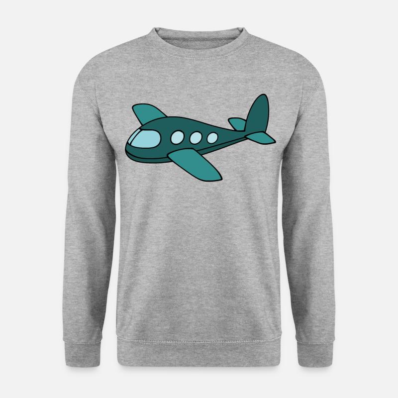 Flugzeug - Unisex Pullover - Weißgrau meliert