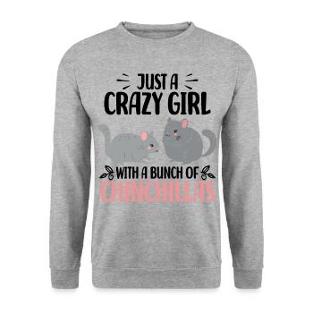 Chinchilla - Unisex Pullover - Weißgrau meliert - Vorne - Alina (178cm) & Michal (187cm)