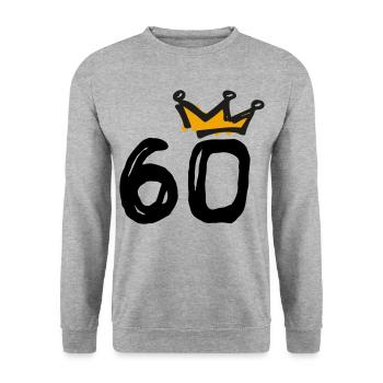 60e anniversaire Krone - Sweat-shirt Unisexe - gris chiné - Devant - Alina (178cm) & Michal (187cm)