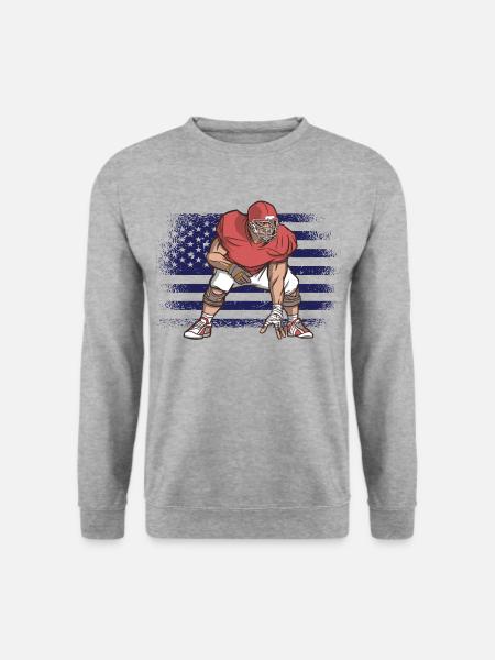 American Football Trikot USA Flagge - Unisex Pullover - Weißgrau meliert