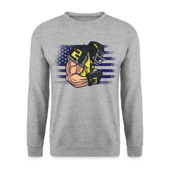 Maillot de football américain Drapeau des États-Unis - Sweat-shirt Unisexe - gris chiné - Devant - Alina (178cm) & Michal (187cm)