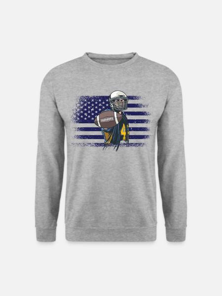 American Football Trikot USA Flagge - Unisex Pullover - Weißgrau meliert
