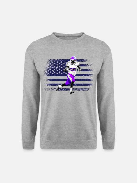American Football Trikot USA Flagge - Unisex Pullover - Weißgrau meliert