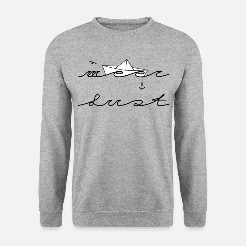 Mehr Lust auf Meer Design von MeerLust - Unisex Pullover - Weißgrau meliert