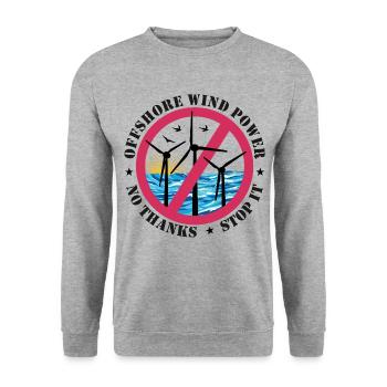 Offshore Wind Power No Thanks - Unisex Sweatshirt - salt & pepper - Front - Alina (178cm) & Michal (187cm)