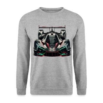 Voiture de course ultra moderne futuriste extrêmement puissante - Sweat-shirt Unisexe - gris chiné - Devant - Alina (178cm) & Michal (187cm)