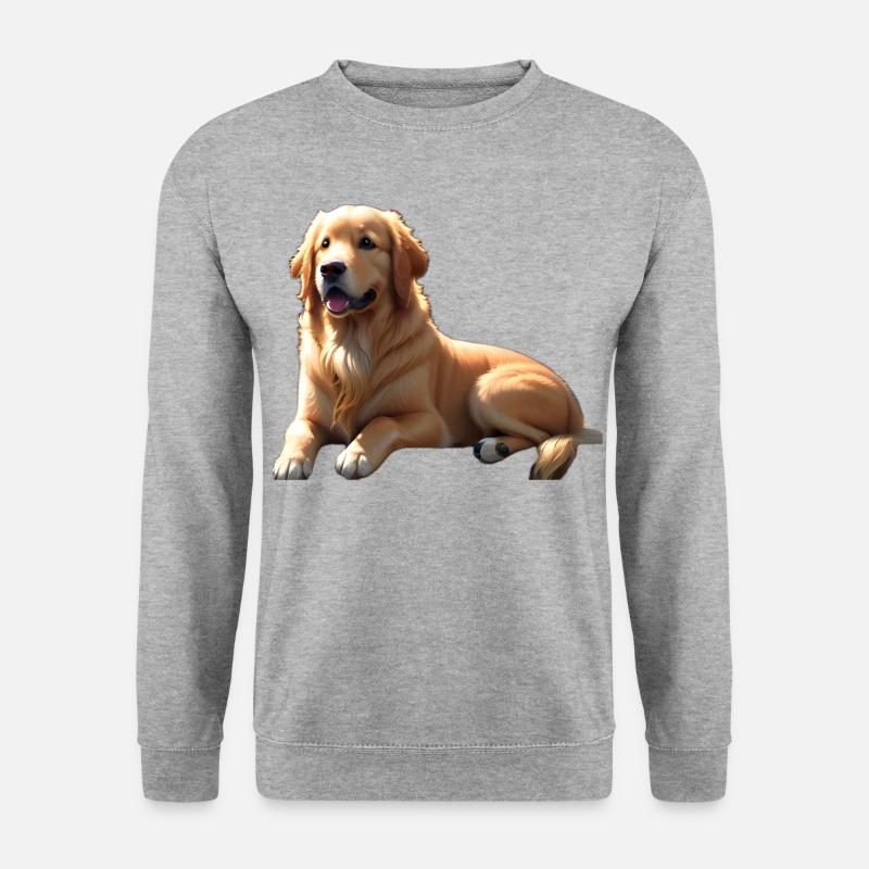 Golden Retriever - Unisex Pullover - Weißgrau meliert