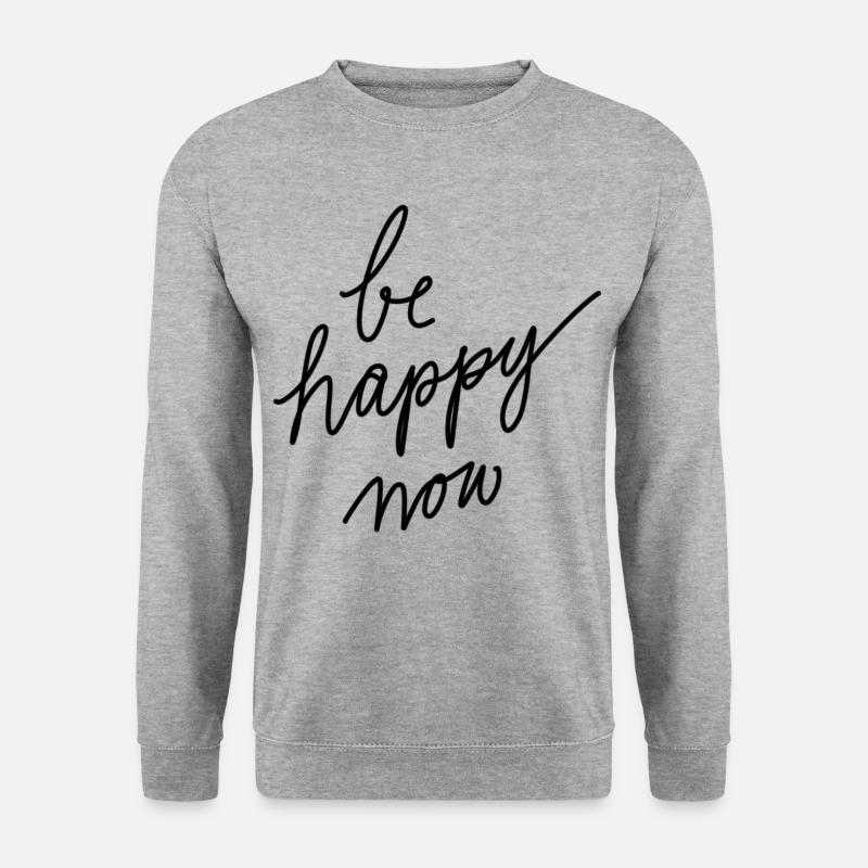 Sei jetzt glücklich! - Unisex Pullover - Weißgrau meliert