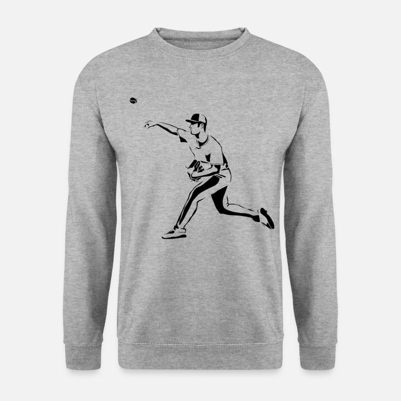 Baseball-Werfer - Unisex Pullover - Weißgrau meliert