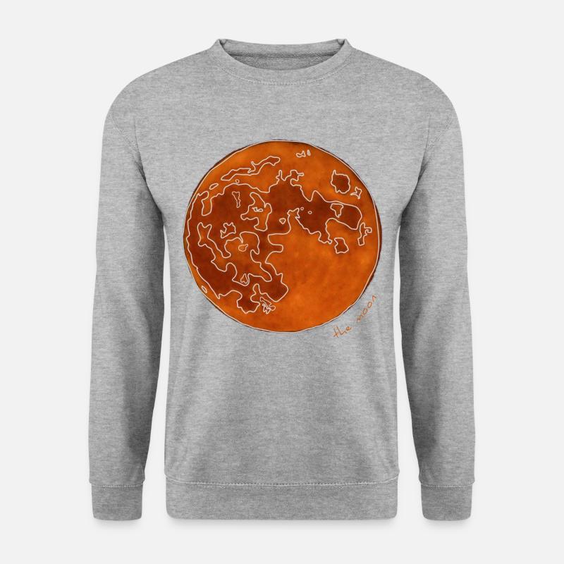 DER ORANGEFARBENE MOND - Unisex Pullover - Weißgrau meliert