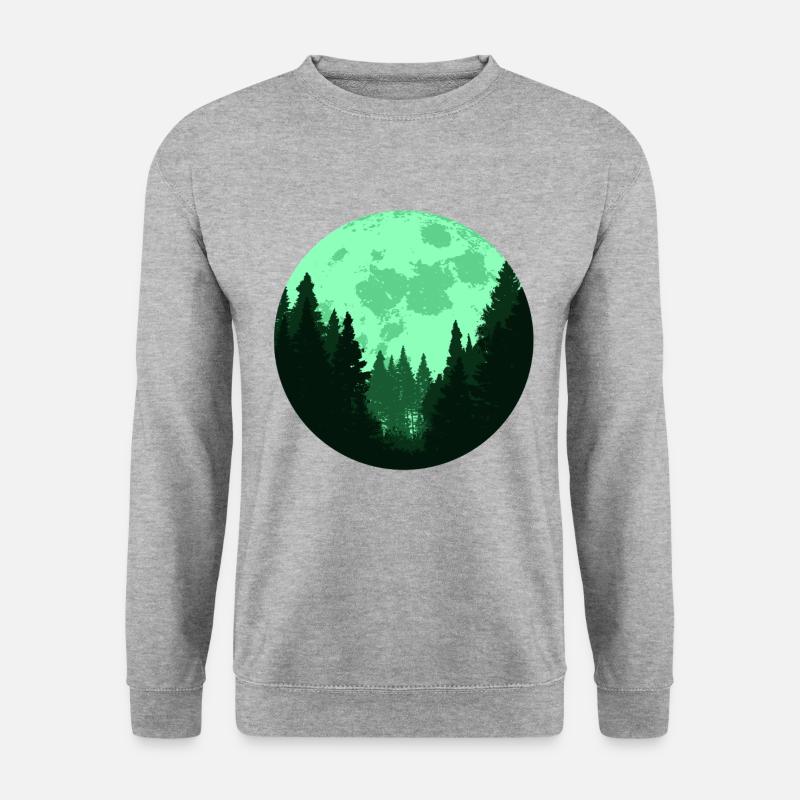 In der Stille der Nacht spricht der Wald. - Unisex Pullover - Weißgrau meliert