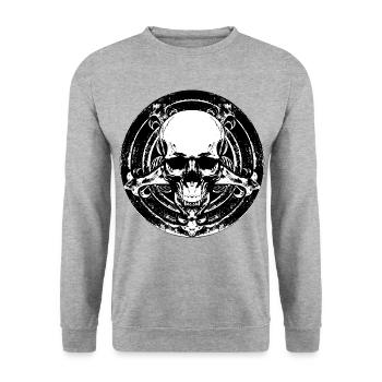Pentaskull - Five points. A skull. Zero mercy. - Unisex Sweatshirt - salt & pepper - Front - Alina (178cm) & Michal (187cm)