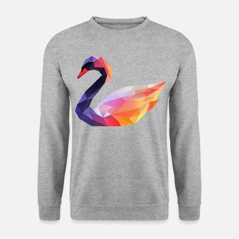 Farbiger Geometrischer Schwan Logo - Unisex Pullover - Weißgrau meliert