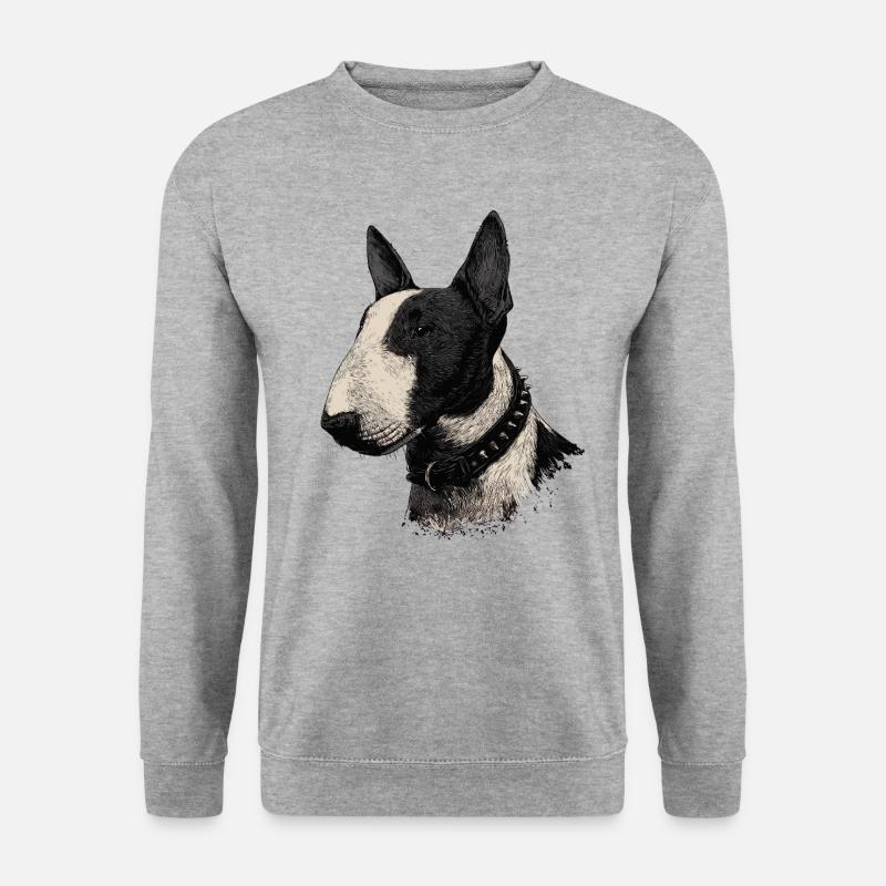 Bullterrier  - Unisex Pullover - Weißgrau meliert