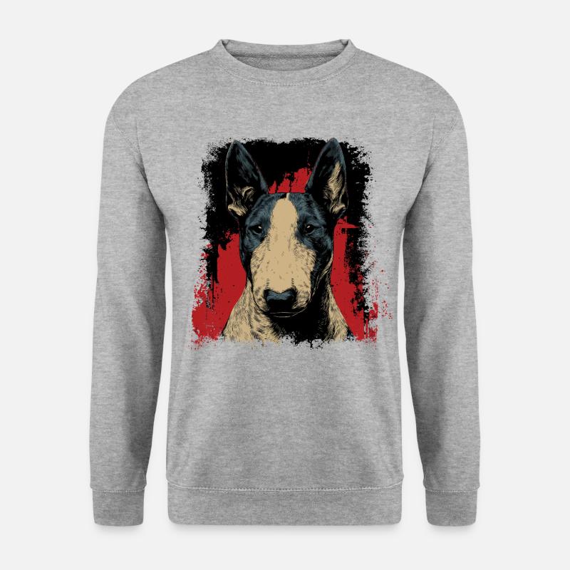 Bullterrier  - Unisex Pullover - Weißgrau meliert