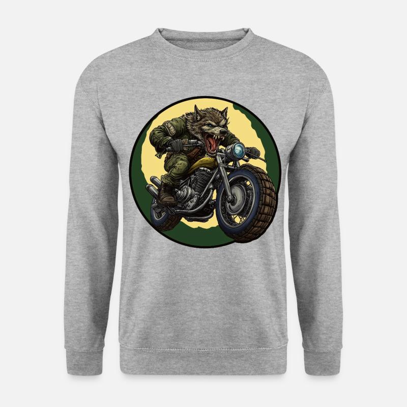 Werewolf biker under moonlight - Unisex Sweatshirt - salt & pepper