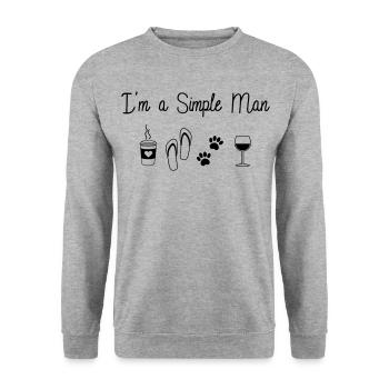 Simple Man - Unisex Pullover - Weißgrau meliert - Vorne - Alina (178cm) & Michal (187cm)